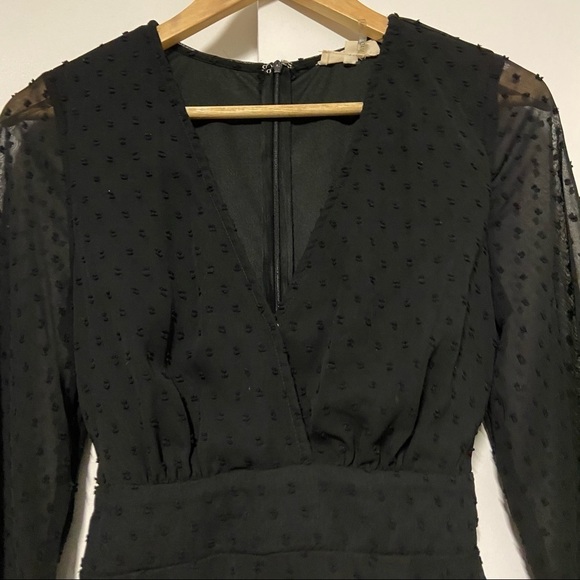 Entro Swiss dot black long sleeve Romper Size Small - Picture 3 of 10